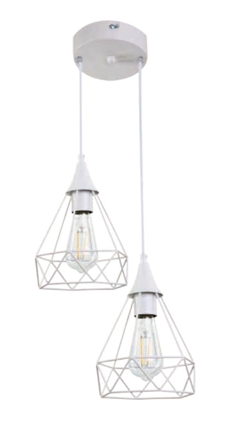 inLight - ΣΗΜΑΝΤΙΚΟ: Σε περίπτωση διαφοράς τιμής από το κατάστημα ισχύει παντα και μόνο η τιμή του καταστήματος Inlight Δίφωτο Φωτιστικό Οροφής Μεταλλικό Πλέγμα Λευκό